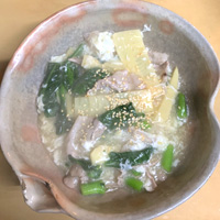 竹の子と菜の花の塩炒め